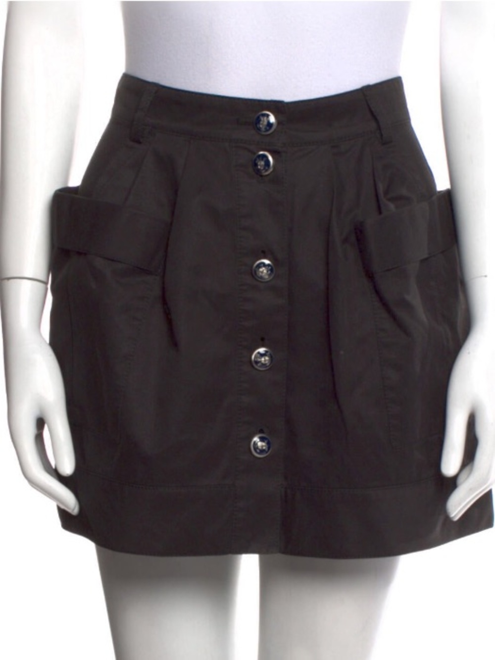 Balenciaga Black Button-Front Cargo Bermuda Skirt